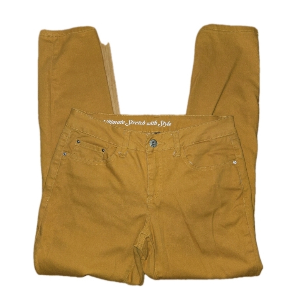 Women's Signature Studio Stretch Jegging Jeans Pants Size 4 Dark Mustard Yellow